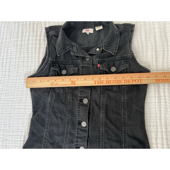 Levi's Women's Aubrey Vest Denim Dress Black Sz S 100% Cotton - Picture 3 of 6